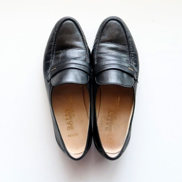 Bally of Switzerland Mathew Men's Black Leather Slip On Loafers Shoes Size 9 W - Picture 4 of 16